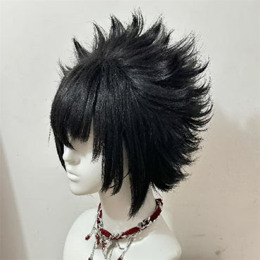 HOKAGE NINJA Sasuke Cosplay Wig Synthetic Short Straight Wig Anime Coser Heat Resistant Fiber High Quality Wig Halloween Party