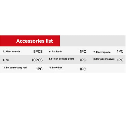 Multifunctional DIY Hand Tool Kit Household Repair Set - 8PCS Allen Wrench 10PCS Bits Art Knife 6-inch Pliers,Portable Box
