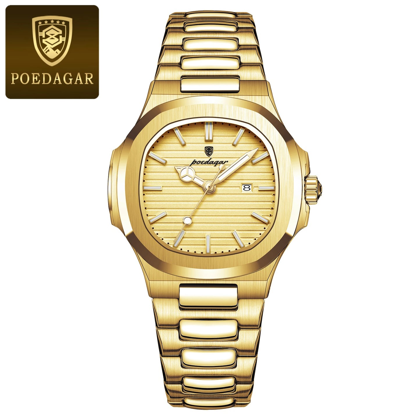 POEDAGAR Elegant Women's Quartz Watches Waterproof Luminous Date Ladies Wristwatch Stainless Steel Fashion Watch For Woman Reloj