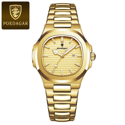 POEDAGAR Elegant Women's Quartz Watches Waterproof Luminous Date Ladies Wristwatch Stainless Steel Fashion Watch For Woman Reloj