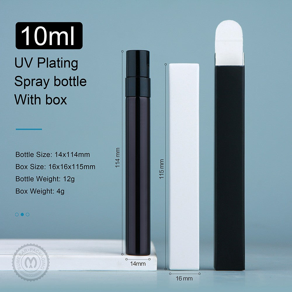 50pcs/Lot Perfume Bottle With Box Electroplated Spray Bottles Atomizer Parfum With Square Package Box Print LOGO Pay Extra