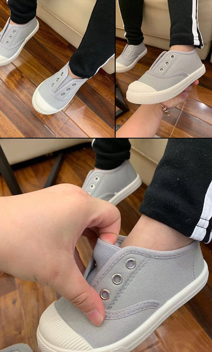 New Children's Low Cut Canvas Shoes Breathable Boys' Cloth Shoes Fashion Girls' Casual Shoes Colored Biscuit Shoes