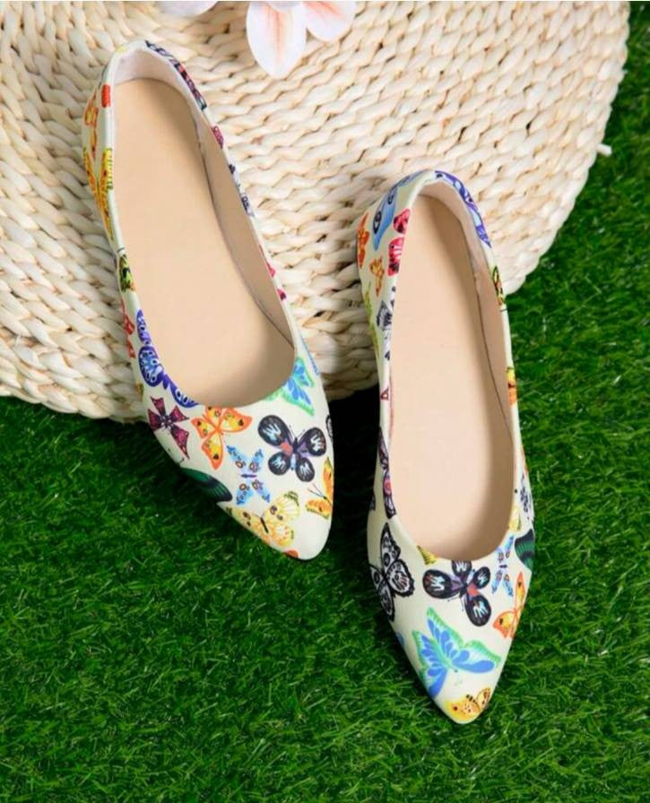 Women's Shoes Loafers Ballet Flats Pointed Toe Barefoot Slip-on Casual Flat Heel Comfortable Random Pattern Woman Shoe Size 43