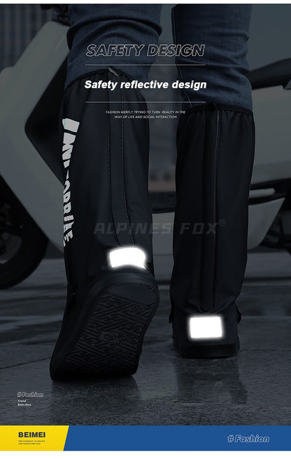 Botas de Chuva de Cano Alto para Motocicleta Impermeáveis Reflexivas Antiderrapantes Calçado para Moto Ciclismo Bicicleta Acessórios de Proteção Reutilizáveis