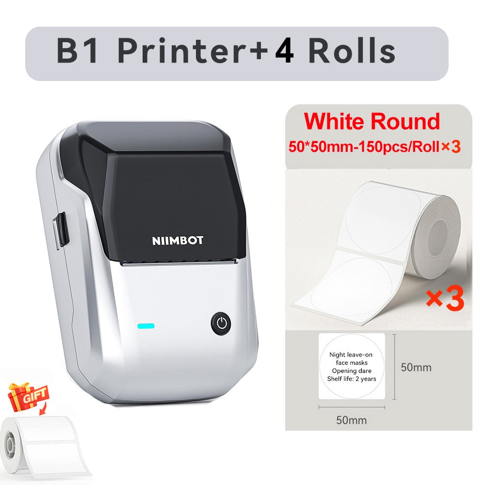 Portable Niimbot B1 Wireless Label Maker Adhesive Sticker Printer Labeling Machine DIY 20-50mm Labels for Office Home