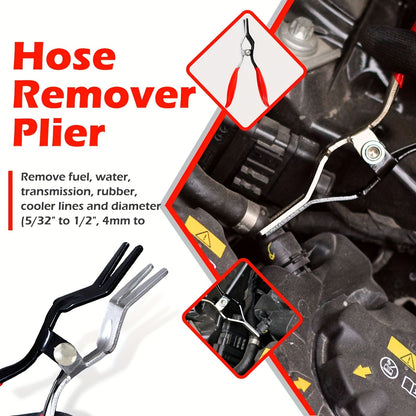 Conjunto Profissional de 4 Alicates para Abraçadeiras de Mangueira - Kit de Ferramentas para Desconexão e Remoção de Linha de Combustível para Reparo Automotivo
