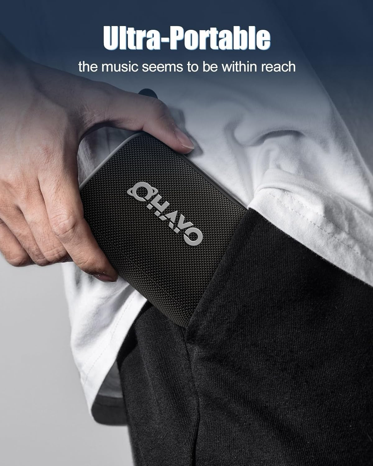 Ohayo S5 Bluetooth Speaker,Ultra Portable, Up to 24H Playtime,IP67 Waterproof and Dustproof,Powerful Sound for Hiking and Biking