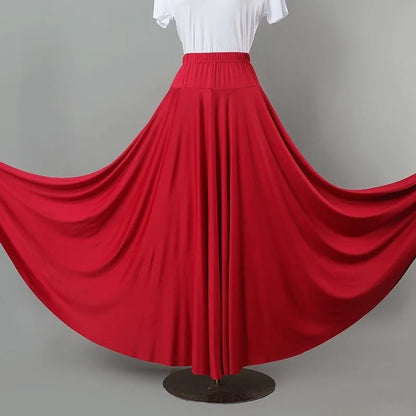 Plus Size Elegant Plus Size Women's Long Dress For Dancing And Commuting Stylish Square Dance Skirt With Wide Hemline For Soc...