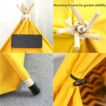 Tenda Tipi para Cães e Gatos com Almofada Grossa Casas Portáteis para Filhotes Gatos Cães Coelhos Até 15kg/33lbs
