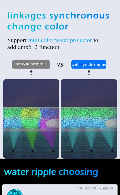 LED Ocean Water Waving Lamp Dynamic Ripple Light Realistic Projection Lamp for Home Decorative Outdoor Atmosphere Lighting