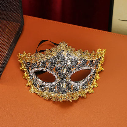 High-End Makeup Ball Mask, Half-Face Party Costume Accessory, Unisex Design for Birthdays & Festivals, Perfect for Men & Women