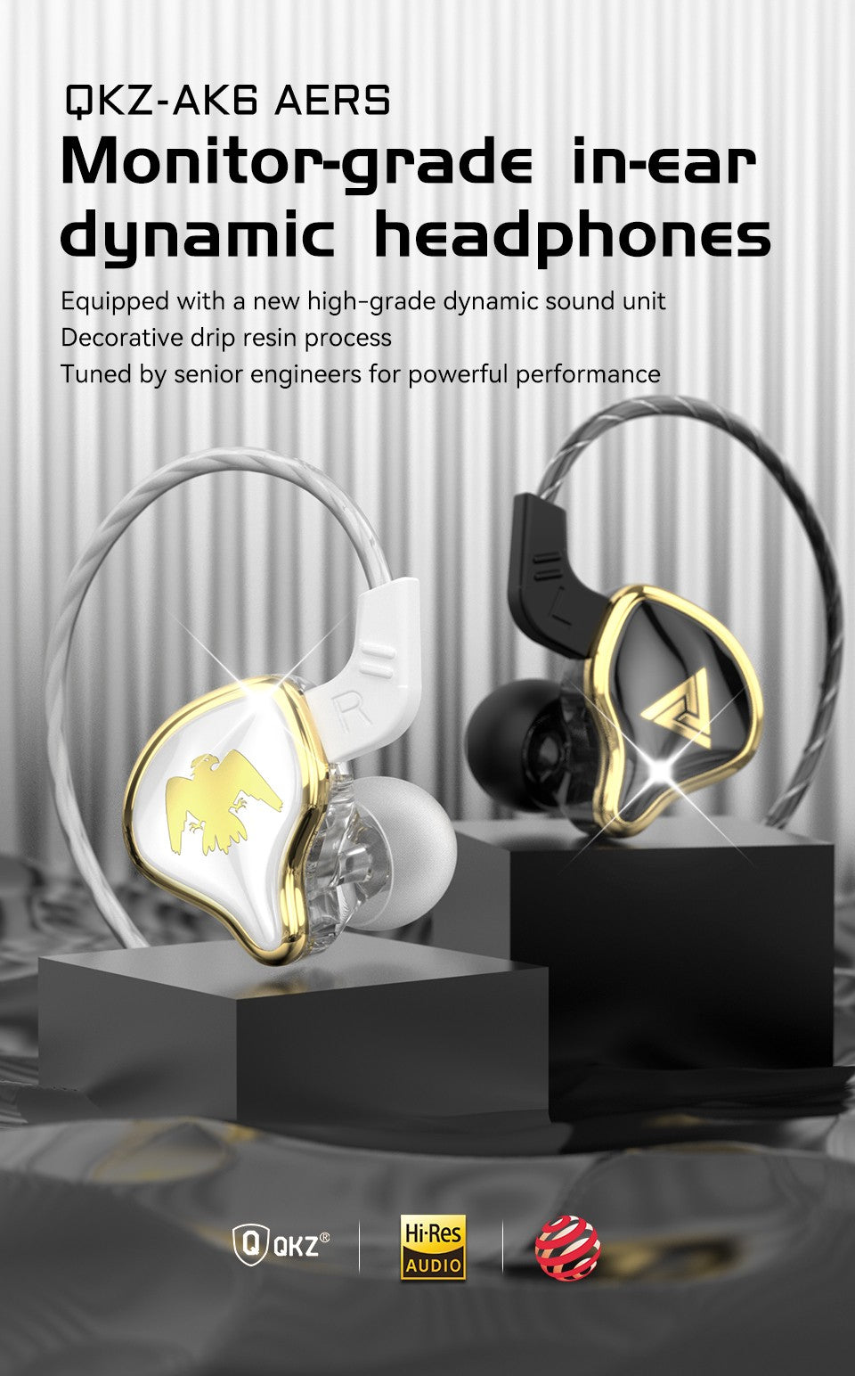 QKZ AK6 Ares EDX PRO 1DD Dynamic Earphones HIFI Music Sport Earbuds In Ear Earphones Sport Noise Cancelling Headset EDXPRO DQ6 Z