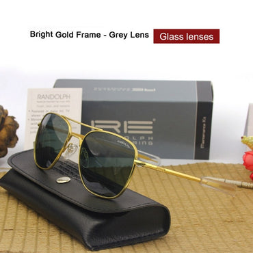 American RE Sunglasses Men Army Military Aviation Pilot Sun Glasses Woman Luxury Brand Vintage With Original Box