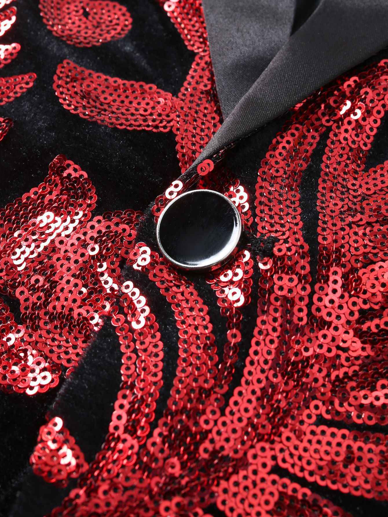 Shiny Sequin Embellished Single Button Stage Performance Outerwear in Blue Gold Green Purple Options for Men's Red Suit Jacket