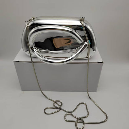 2025 Summer Silver/Pink/Gold/ Acrylic Metallic Box Purse Party Evening Bags Bolsa For Women Party