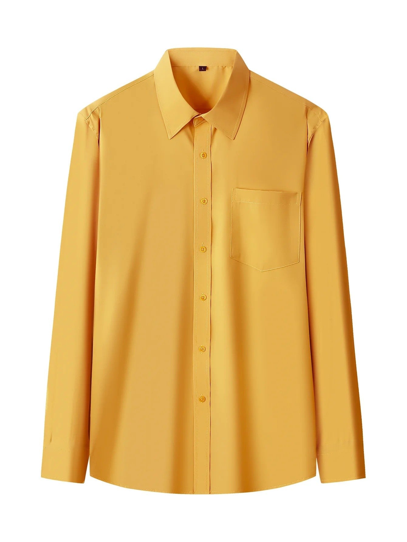 Iron-Free Long Sleeve Silk Smooth Drapey Wedding Shirt for Men Summer Business Formal Wine Red Large Size Men's Clothing