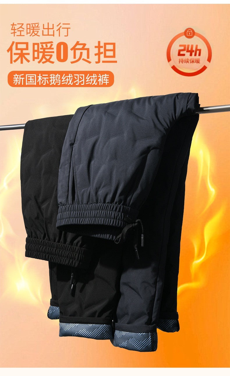 Calças Masculinas de Outono e Inverno, Novas Tendências da Moda, Impermeáveis, Acolchoadas, Quentes, Esportivas Casuais Soltas, Tamanhos Grandes, M-4XL