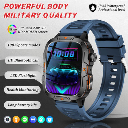 2025 Novo Para Xiaomi Militar Grau Smart Watch Masculino Tela AMOLED de 1.96" 5ATM À Prova D'Água Esportes Rastreador de Fitness Chamada BT Smartwatch