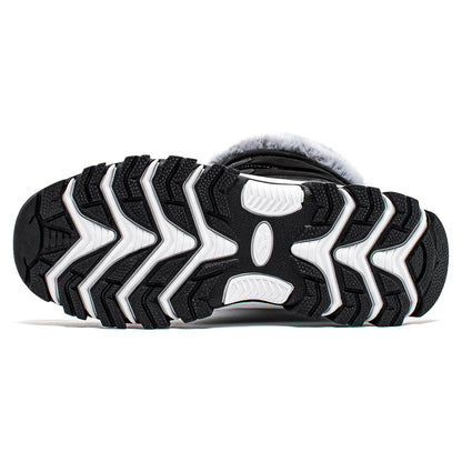 HOBIBEAR Womens Winter Snow Boots Waterproof Outdoor Warm Faux Fur Lined Shoes Non-Slip Lace-Up Boots