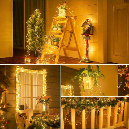 Solar LED Firecracker String Lights Outdoor Waterproof Garland Fairy Light for Wedding Party Garden Christmas Holiday Decoration