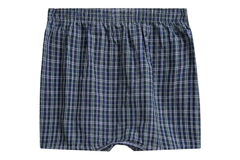 4Pcs Boxer Men Underwear Cotton Man Short Breathable Plaid Woven Shorts Boxer Male Underpants Plus Size Pajamas Sleep Bottoms