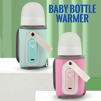 LED Display Portable Baby Bottle Warmer Smart Temperature Control 24H Constant Temperature Milk Bottle Insulation Sleeve