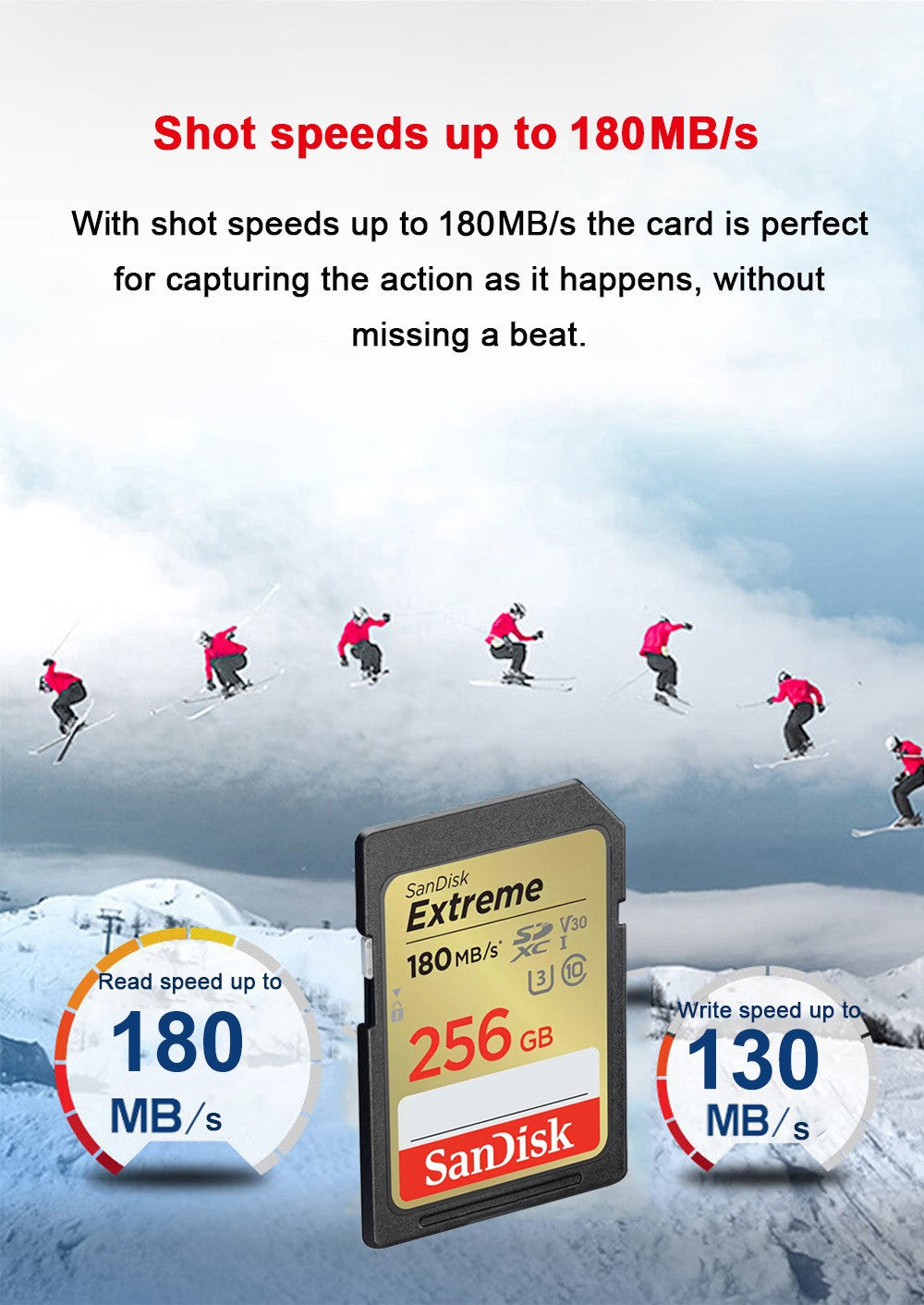Cartão SD SanDisk 32 GB SDHC 64 GB 128 GB 256 GB Cartão SDXC Cartões de memória C10 Velocidade de leitura de até 200 MB/s U3 V30 Cartões Flash 4K UHD para Câmera