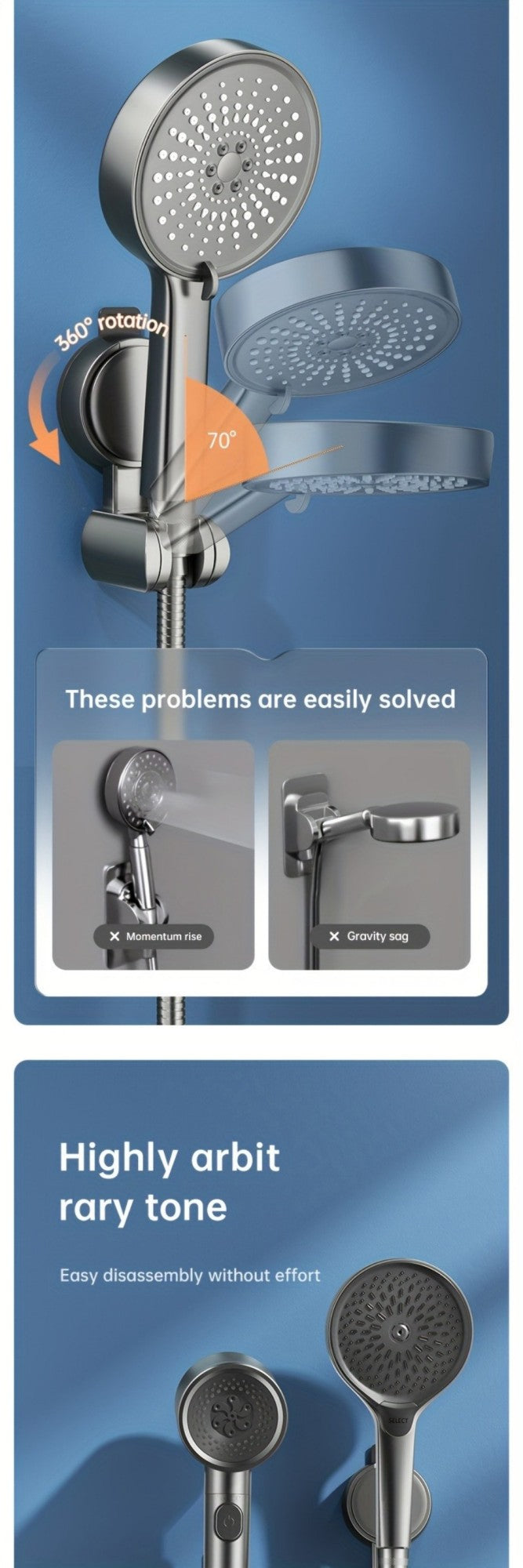 1-4PCS Suction Cup Shower Head Holder ABS Adjustable Strong Adhesive Universal Shower Head Support Reusable No Trace Waterproof