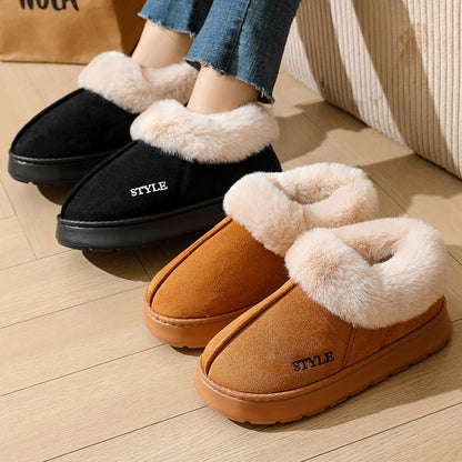 Comwarm Women's Snow Boots For Outdoor Classic Non-Slips Winter Warm Snow Boots Fashion Cozy Plush Women Boots Fuzzy Home Boots
