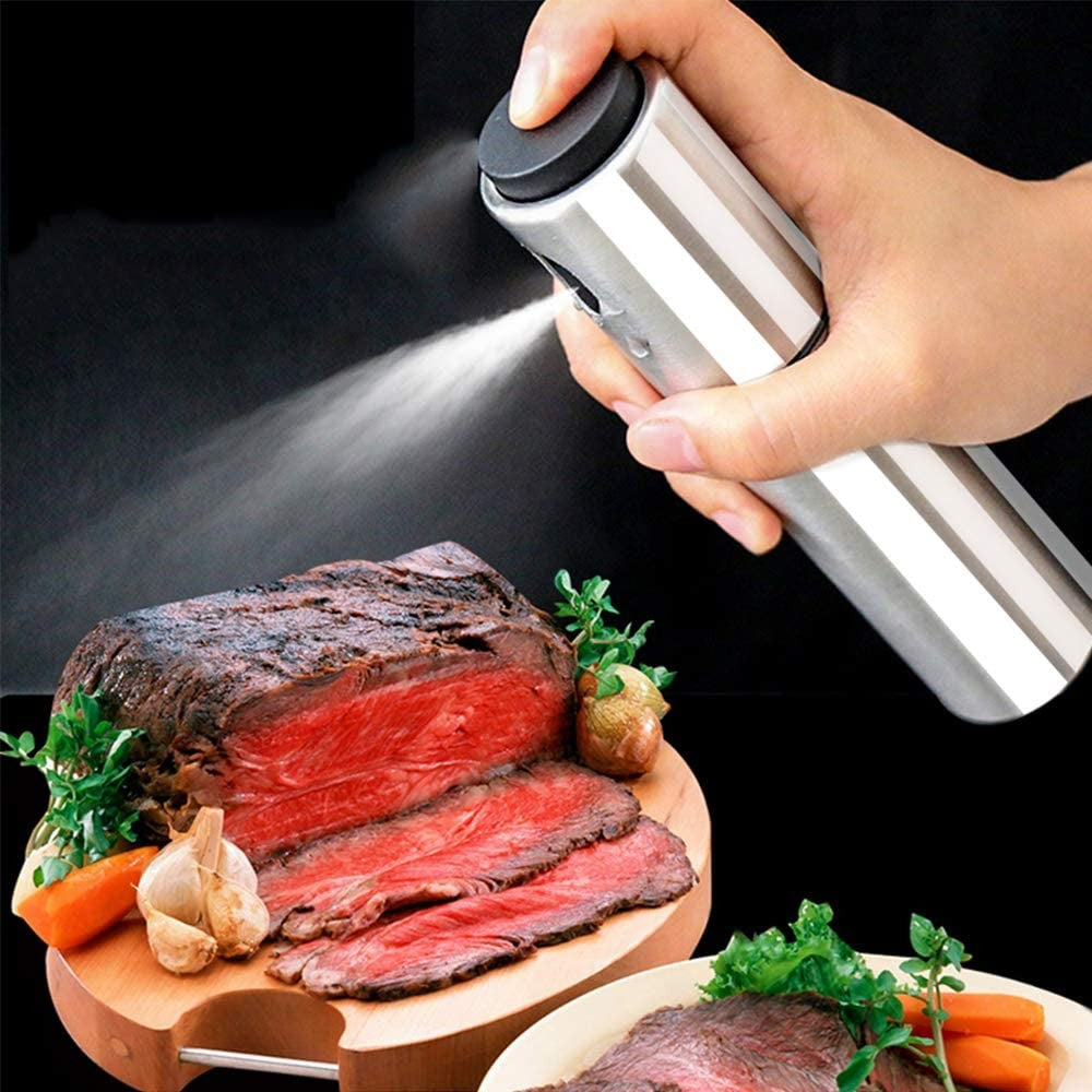 Difusor de spray de azeite para churrasco em aço inoxidável 304 de 100ml para cozinha, garrafa dispensadora, recipiente de esguicho, panela de injeção de vinagre/combustível