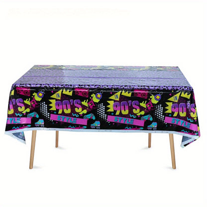 Decorative tablecloth, 80/90 party tablecloth, disco 80/90 party, men's and women's birthday decorative tablecloth