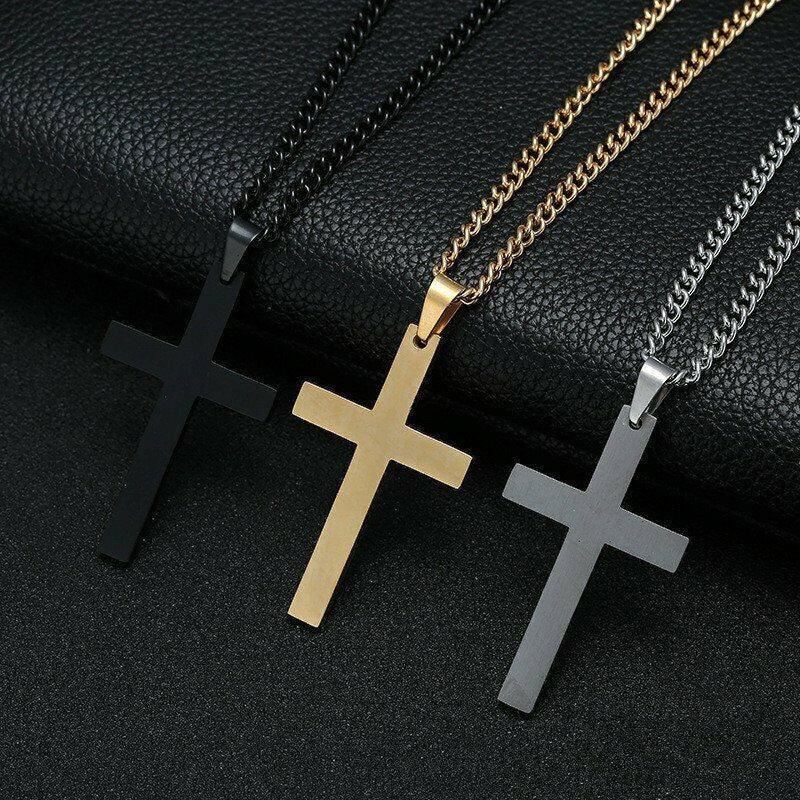 Novo colar cristão religioso simples para mulheres e homens corrente com pingente de cruz de Jesus da Virgem Maria joia da moda