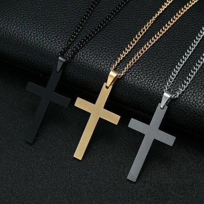 Novo colar cristão religioso simples para mulheres e homens corrente com pingente de cruz de Jesus da Virgem Maria joia da moda
