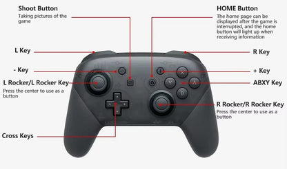 Wireless Bluetooth Gamepad Controller with Wake Function Joystick 6-Axis Gyro HD Vibration for Switch Game Console