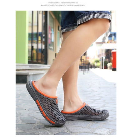 Men's and Women's Summer Sandals Clogs Casual Round Toe Slip on Outdoor Geometric Pattern Anti-slip Beach Hole Shoes Plus 46 47