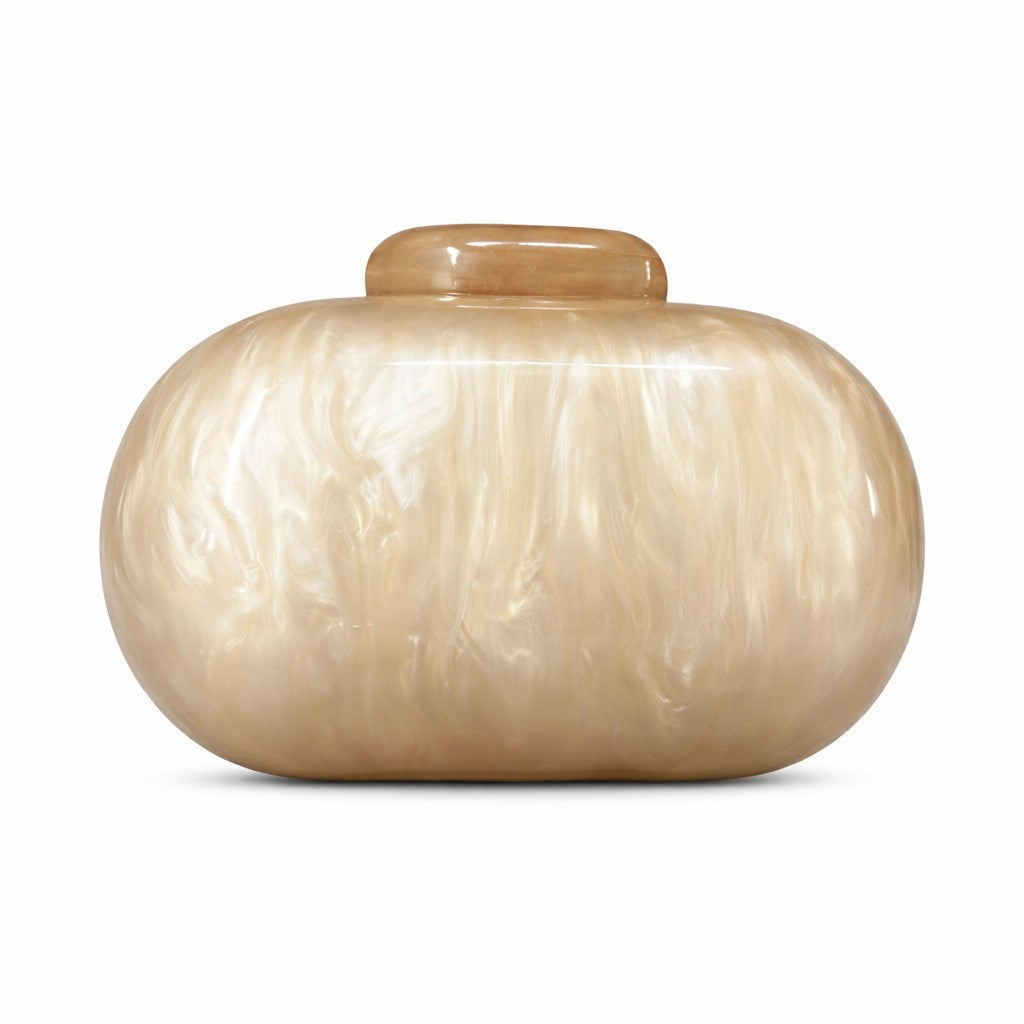 Women's Oval Shell Goose Egg Acrylic Clutch Bag Ladies Shoulder Crossbody Handbag with Chain Magnetic Buckle Closure Mini Purses