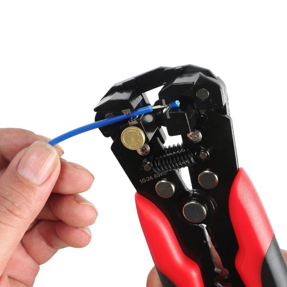 8 Inch Wire Stripper Self Adjusting Tool 10-22 AWG Insulation Removal Ergonomic Design Steel Construction UL Listed New