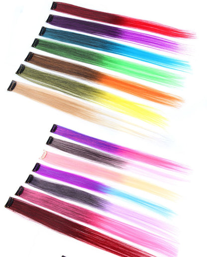 Alileader Aplique de Cabelo Extensão com Clip 57 Cores Ombre Liso Extensão de Cabelo com Clip em Apliques Peças de Cabelo de Fibra de Alta Temperatura
