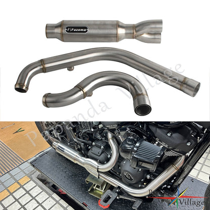 Motorcycle 2-into-1 Exhaust Pipe Muffler For Harley M8 Softail Low Rider S ST Fat Street Bob Standard Slim Deluxe FXLR 2018-2025