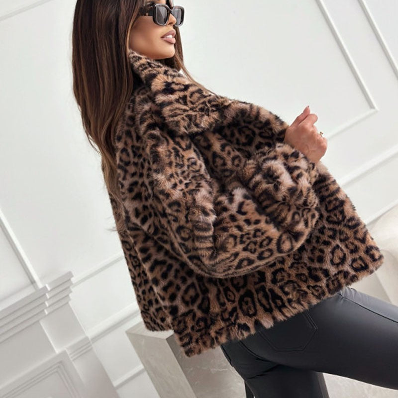 Casual Loose Outerwear Autumn Winter Woman Tops New Fashion Leopard Printing Women Coats Jackets Cardigan Clothes