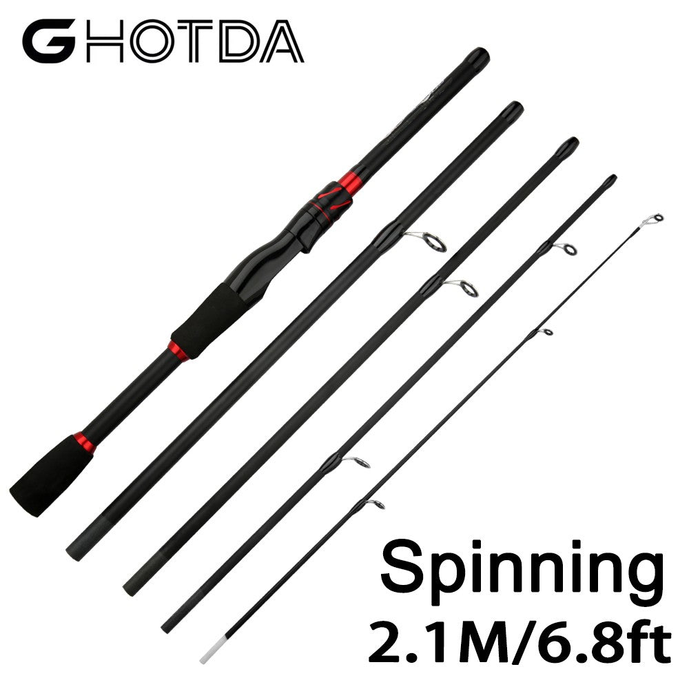 Vara de Pesca de Carretilha / Molinete de Fibra de Carbono Ultraleve Ação Rápida Cabo Ergonômico Compatível com Água Salgada e Doce