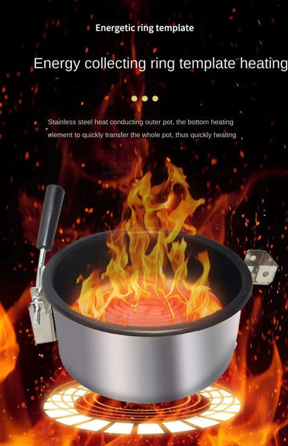 220V Commercial Popcorn Maker Machine, Large Capacity, Quick Heating, for Business Events and Parties