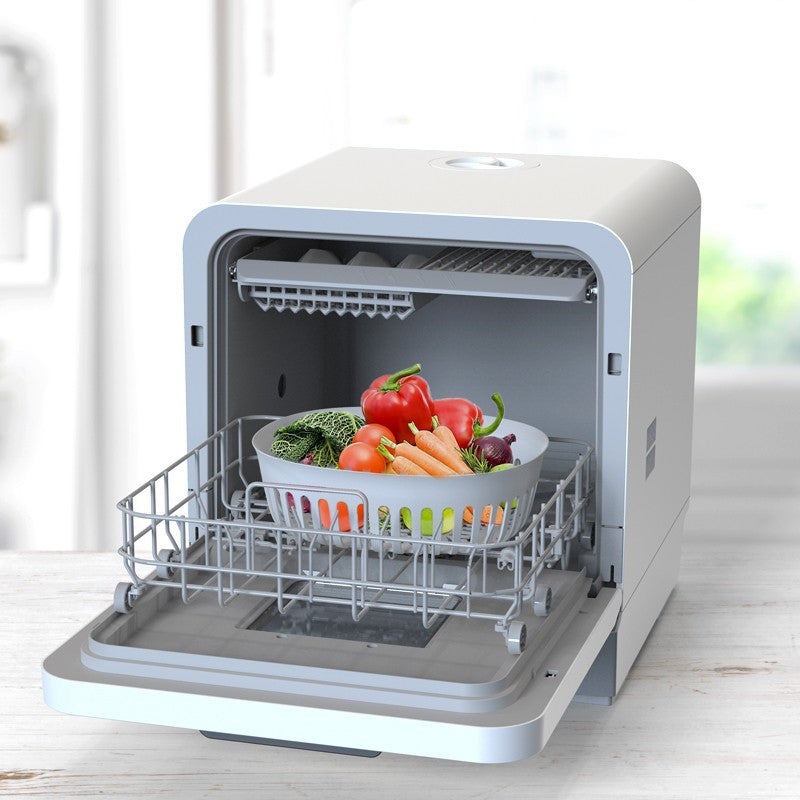 8 Sets Compact Built-in Stainless Steel Electric Dishwasher Customized Integrated  Dishwashing Machine Black Household Hotel