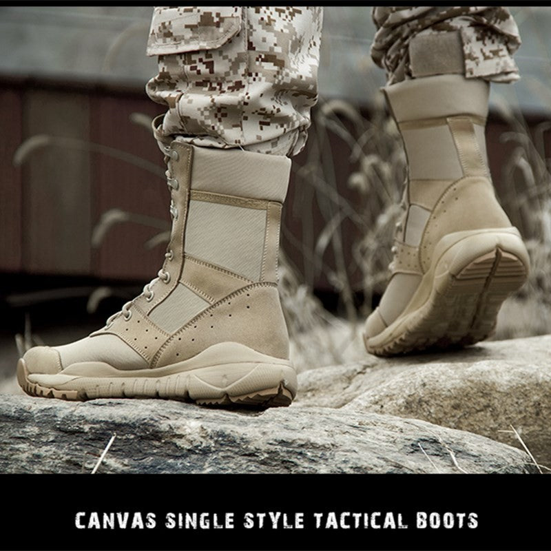 Bota Tática Leve de Verão para Combate Masculina e Feminina, Treino de Escalada, Impermeável, Caminhada ao Ar Livre, Sapatos de Malha Respirável