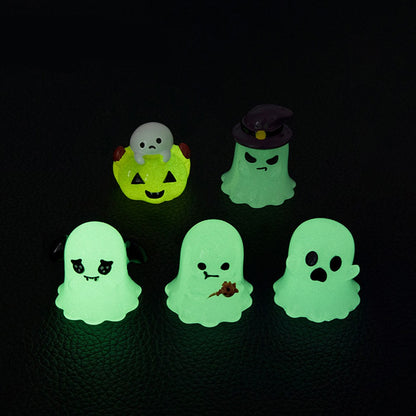 6Pcs Halloween Micro Landscape Miniature Figurines Resin Craft Mini Fairy Garden Ornaments Pumpkin Ghost Owl Home Decor