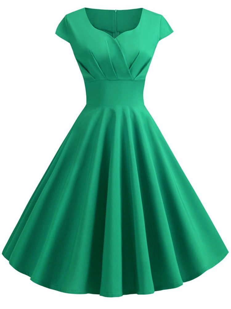 Summer Dress Women Hepburn Vintage Rockabilly Pin Up Dress Robe Femme Casual Ret
