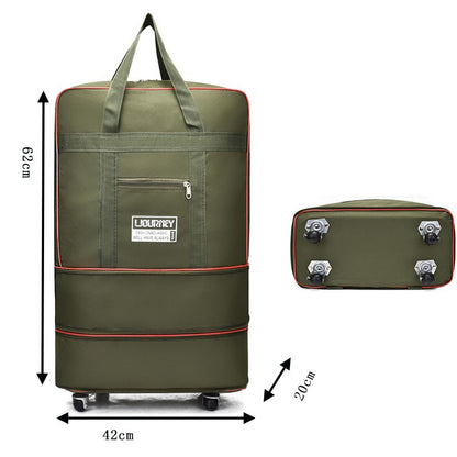 Folding travel bag, luggage compartment,swivel wheel storage box,large capacity telescopic luggage bag,overnight bag