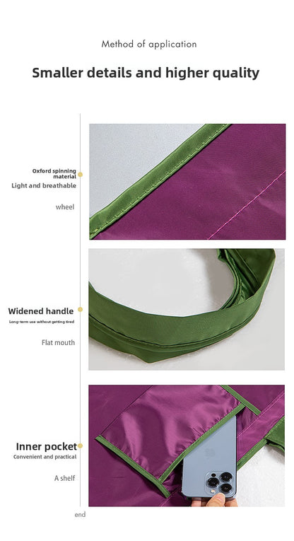 Large-sized drawstring eco-friendly supermarket shopping bag fashionable single-shoulder bag foldableportable handbag,waterproof