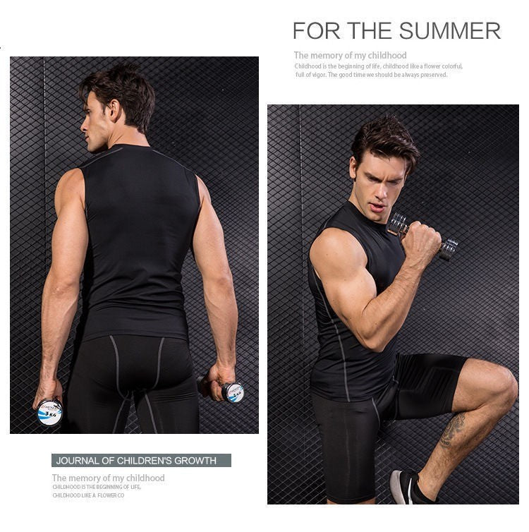 1pcs Men Vest Running Shirt Boys Soccer Shirts Men's Jersey Sportswear Mens Jogging Quick Dry Compression Fitness Top clothe