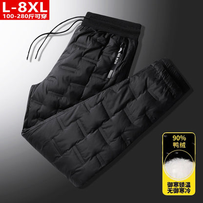Calças Masculinas Plus Size L-8GG Patos Pena de Ganso Inverno À Prova de Vento Térmicas Calças Grossas de Inverno para Homens pantalones hombre PT-586